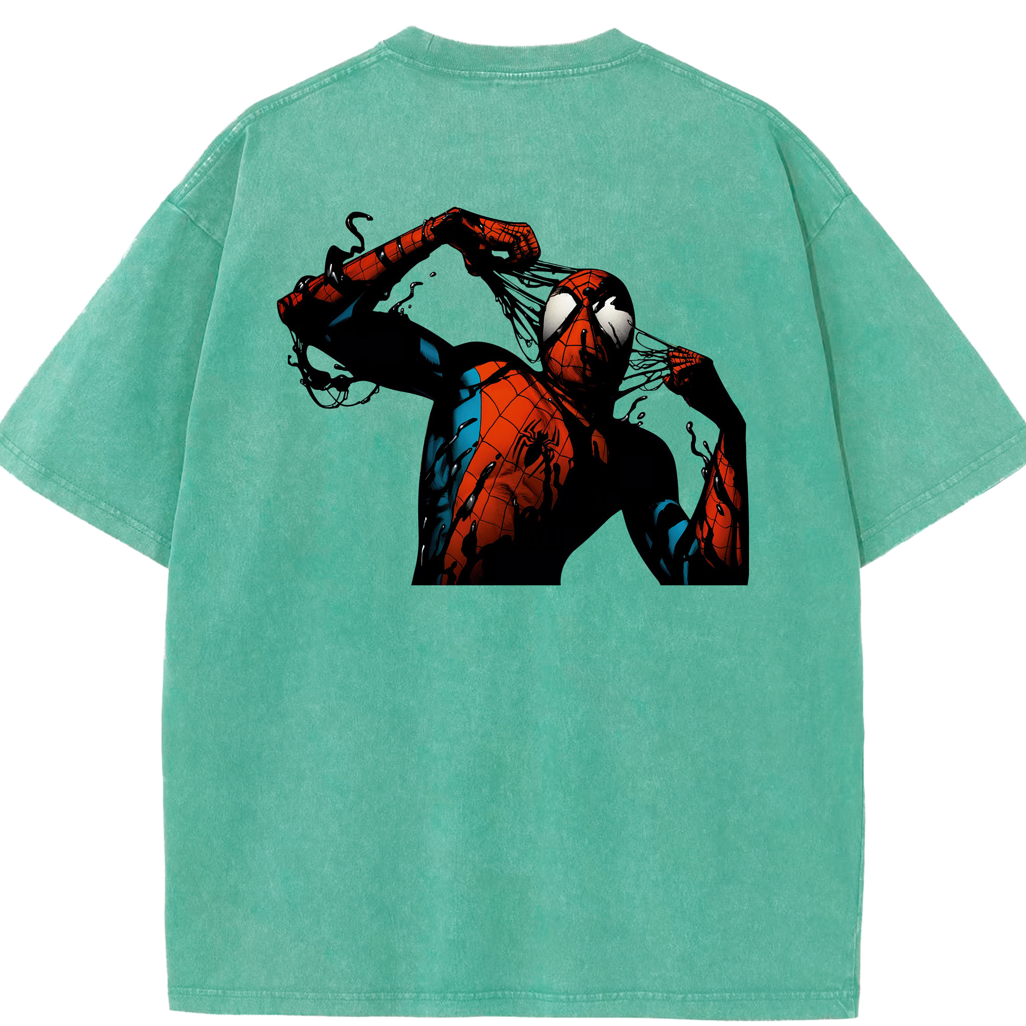 （画像用） Spider Man スパイダーマン 綿100% ヴィンテージ風 半袖Tシャツ（背面プリント）